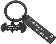 Lywjyb Birdgot Batman Gifts DC Comics Geeky Fans Gifts DC Superhero Gifts Dark Knight Keychain Thank You Gifts for Daddy Boyfriend You are My Batman Keychain (My Batman Black)