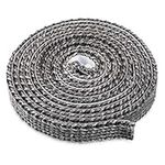 Navaris Stove Door Seal Tape - 2m Long x 15mm Wide - Flat Self-Adhesive Rope for Stoves, Smoker, Fireplace, Log Burner, Glass - Heat Fire Resistant