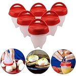 6Pcs Egg Maker, Egg Cooker Set, Non-Stick Silicone Egg Cups Without Shells Separator, Silica Gel Egg Boil Egg Maker (6pcs)