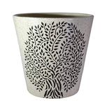 UrbanRoots Ceramic Pot, White, 8 inch