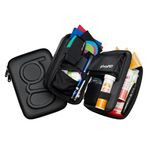 Glucology™ Diabetic Travel Case - Organizer for Blood Sugar Test Strips, Medication, Glucose Meter, Pills, Tablets, Pens, Insulin Syringes, Needles, Lancets (Black, Plus)