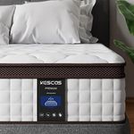 Kescas 12 Inch Memory Foam Hybrid Queen Mattress - Heavier Coils for Durable Support - Pocket Innersprings for Motion Isolation - Pressure Relieving - Medium Firm - Made in Century-Old Factory