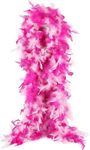 THARAHT Mix Color Chandelle Turkey Feather Boa 2 Yards 100g for DIY Craft Home Dancing Wedding Mardi Gras Party Halloween Costume Decoration Feather Boa Red Fuchsia