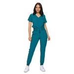 MONARCH UNIFORMS Stretchy Scrubs Women's Jogger Scrub Set In Regular and Petite Jogger Scrubs with Tuck-In Top for Women