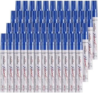 Overseas 48 Blue Paint Pens Markers, Oil Based Permanent Markers Set - Quick Drying, Waterproof, Fade-Resistant, Medium Tip Paint Pens for Wood, Metal, Rock, Ceramic, Plastic, Canvas, Glass, Rubber