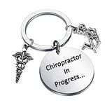 CENWA Chiropractic Student Gift Chiropractic DC Student Gift Chiropractor In Progress Keychain Best Chiropractor Gift, Grey, 3.0