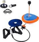 3 Hours Scuba Diving Ventilator System with Mask Mount, Diving Equipment Diving Toys Floating Air Pump/Tank with 10M Telescopic Pipe & Breathing Regulator 57 Liters/min for Underwater Snorkeling