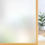 rabbitgoo Window Films for Privacy, Static Cling Frosted Glass Window Sticker, Non-Adhesive Sun Blocking Window Covering Frosting Window Vinyl Bathroom Sliding Glass Door 44.5 x 200cm, Pure Frosted