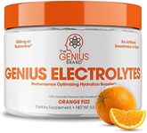 Genius Electrolytes Powder Drink Mix, Orange Fizz, 30 Servings - Natural Hydration Booster & Endurance Supplement with Potassium, Magnesium & Zinc - Sugar Free & No Artificial Sweeteners or Dyes