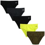 Reebok Men's Briefs - 5 Pack Soft Stretch Low Rise Mens Briefs with Contour Pouch - Classic Underwear Briefs for Men (S-XL), Charcoal Heather/Evening Primrose/Print/Black, Medium