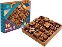 BSIRI Brain Teaser Games for Adults Cube Puzzles Brain Teasers Mind Teasers Toy Challenging Brain Games Puzzle Toys Office Table Decor for Adults and Kids Wooden Puzzle Box Set (16 Puzzle Games)