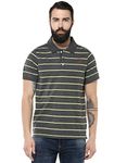 AMERICAN CREW CottonPoly Striped Polo T-Shirt for Men (AC842-3XL_Light Green & Anthra Melange)