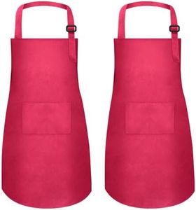 MEOGETY 2Pcs Kids Aprons Children Artists Aprons with Pockets Adjustable Chef Aprons for Cooking Kitchen Backing Painting