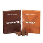 Folkulture Incense Cones Scented, Set of 2 Inscents-Cones (30 Cones), Natural Fragrances - Vanilla & Cinnamon, Insence Cones for Relaxation, Aromatherapy, Meditation & Air Purification (Vanilla)