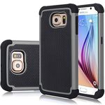 Galaxy S6 Edge Case, Jeylly [Shock Proof] Scratch Absorbing Hybrid Rubber Plastic Impact Defender Rugged Slim Hard Case Cover Shell for Samsung Galaxy S6 Edge S VI Edge G925