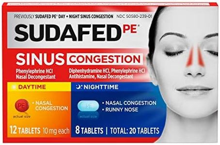 Sudafed PE Day and Night Sinus Pressure & Congestion Tablets, 20 Count