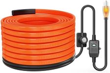 Suriwee Heat Tape for Water Pipes with Thermostat & GFCI, Energy-Saving Pipe Heating Cable, Prevents Freezing, Works at -22℉, 60FT Orange, UL ETL Listed 120V