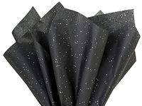 ECO SARRAS Black Gemstone Luxury Multi-Purpose Wrapping Paper | 20x26 Inches | USES Gift Wrapping, Gift HAMPERS, Art N Craft, Crafts and DIY Projects, Flower Making, Shipping Clothes ETC (30 Sheets)