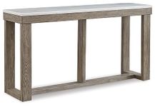 Signature Design by Ashley Loyaska Casual Sofa Table with Marble Top, Brown & White