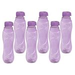 Milton Grammy Pet Water Bottle Set of 6, 1 Litre Each, Purple | BPA Free | Food Grade | Recyclable | Resuable | Sports | Gym | Home | Kitchen | Travel Bottle | Hiking | Treking | Reusable