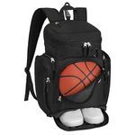 Goloni basketball backpack bag Large shoe and ball compartment, soccer backpack, baseball, softball, volleyball sport backpack bag, travel gym backpack, basketball training equipment