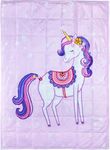 Weighted Blanket 3lbs, 36"x48" Soft Fleece & Fluffy Reverse Calming Pink Unicorn Heavy Blanket for Better Sleep, Purple Unicorn, 3lbs
