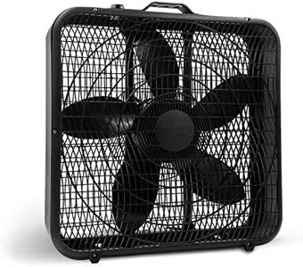 Comfort Zone Box Fan with Carry Handle, 20 inch, 3 Speed Full-Force Air Circulation with Air Conditioner, Floor Fan, Bedroom Fan, Airflow 15.03 ft/sec, Ideal for Home, Bedroom & Office, CZ200ABK