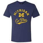 NCAA Retro Script, Team Color T Shirt, College, University - Blue -