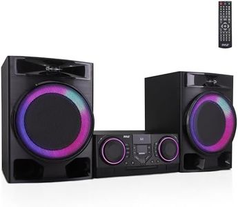 Pyle Mini Hi-Fi Home Stereo System - 160W Wireless BT Streaming with MP3, DVD, CD Playback, Dual USB Ports for Recording & CD Ripping, FM Radio, Digital Amplifier, Remote Control, Black