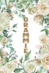 GRAMMIE: Grammie Notebook, Cute Lined Notebook, Grammie Gifts, Creme Flower, Floral