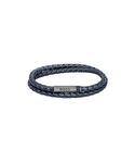 BOSS Jewelry Men's ARES Collection Leather Bracelet Blue - 1580494M