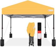 Best Choice Products 10x10ft 1-Person Setup Pop Up Canopy Tent Instant Portable Shelter w/ 1-Button Push, Case, 4 Weight Bags - Marigold