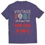 lepni.me Mens T-Shirt Custom with Any Year Vintage All Original Parts Personalized Gift (S Heather Grey Multi Color)