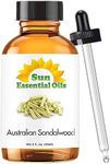 Sun Essential Oils 2oz - Sandalwood Essential Oil - 2 Fluid Ounces - Sandalwood Oil Pure - Aromatherapy Oils