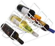 Sunnydaze Modern 6-Bottle Triangular Countertop Wine Rack - Freestanding Indoor Steel Wire Accent for Kitchen, Home Bar, or Living Room - White - 13.25-Inch H