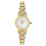 Titan Quartz Analog White Dial Stainless Steel Strap Watch for Women-NS917BM01