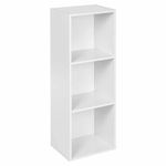 URBNLIVING Tier Wooden Bookcase Shelving Display Storage Shelf Unit Wood Shelves (White, 3 Shelf)