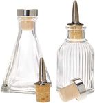 Bitters Bottles - Set of 2 | 90ml - Glass Cocktail Syrups, Shrub, Bitter Dropper Bottle - 2 Types of Cap - Cork Dash Dispenser Caps & Airtight Stopper Lids to Keep Your Ingredients Fresher, Longer