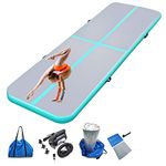 Air mat Tumbling track 10ft 13ft 16ft 20ft Gymnastics Mat Thickness 4 inches for Home Use/Gym/Yoga/Training/Cheerleading/Outdoor/Beach/Park/Water/Kid with Electric Air Pump Carry Bag