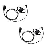 HYSHIKRA Headset for Walkie Talkie 1 Pin 2.5mm D Shape Clip-Ear Earpiece with PTT Mic for Motorola Talkabout T600 T460 MH230R MR350R MT350R MS350R 2Packs