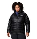 Columbia Women's Arctic Crest Down Hooded Jacket, Black, 2X Plus