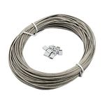 DGOL 100 feet 1/16 inch (1.5mm) 316 Stainless Steel Rope Wire Picture Hanging Railing Cable,7x7 Standard Core,100 ft,with 20pcs Crimping Sleeves