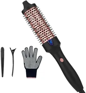 Beatslm Pro Heated Round Brush with Negative Ion Technology - Curling Iron, Hair Straightener, Fast Heating for All Hair Types (38MM)