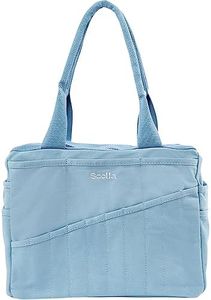 Studio Bag: Art Supply Storage Organizer & Pottery Tool Bag, Washable Craft Tote, Knitting Yarn Bag, Crochet Project Bag, 30 Pockets, 15+ Canvas Colors, Artist Bag for Adults (Blue Skies)
