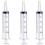 HaBeuniver 20ml Syringe, 3 Pack Large Plastic Syringe for Scientific Labs and Dispensing Multiple Uses Measuring Syringe Tools