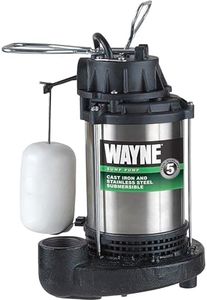 Wayne 58321-WYN3 CDU980E 3/4 HP Submersible Cast Iron and Stainless Steel Sump Pump with Integrated Vertical Float Switch, Large, Silver