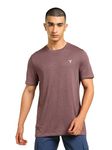 TECHNOSPORT Mens Slim Fit Self-Design T-Shirt for Gym, Workout, Sports and Regular Use - (MTOR40FGM_Fig_2XL)