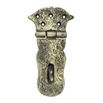 Adonai Hardware "Paran" Heavy Duty Cast Iron Safety Locking Hasp and Staple (6" x 1 Pack, Antique Brass) for Vintage Pirates Treasure Chest, Trunks, Wooden Jewelry Box, Cases, Furniture and Sheds