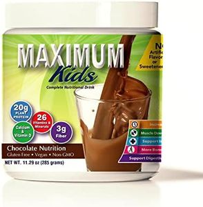 Maximum Kids Complete Organic Powder Mix. Great Tasting, Easy to use, Complete Nutritional Drink with 26 Vitamins and Minerals, 20g of Plant Protein, 3g of Fiber. Kid Tested. Parents Approved.
