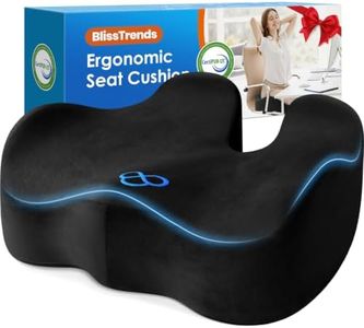 BlissTrends Extra Thick Seat Cushion for Office Chair & Car Seat, Black